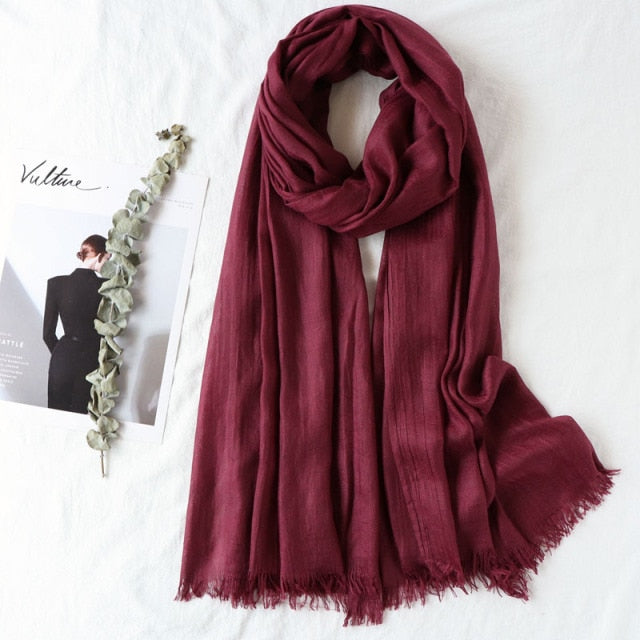 Hijab pashmina de couleur bordeaux pour femmes musulmanes